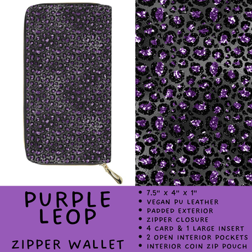 Batch #460 - Zip It Collection - Closes 12/5 - ETA late Jan - Purple Leop Zipper Wallet