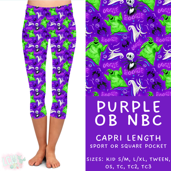 Ready to Ship - Purple OB NBC Capri Length Leggings - TC2 Sport Pocket