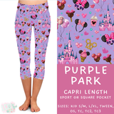 Ready to Ship - Purple Park Capri Length Leggings - OS, TC & TC2 Square Pockets