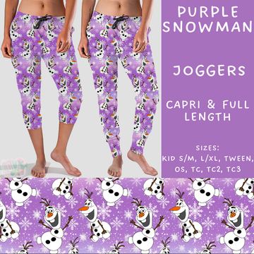 Batch #228 - Christmas Magic 2 - Closes 10/31 - ETA early/mid Dec - Purple Snowman Full and Capri Length Joggers