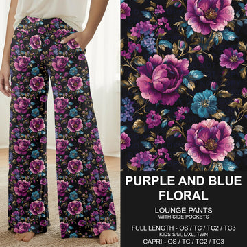 B314 - Preorder Purple and Blue Floral Lounge Pants (Closes 9/27. ETA: late Nov.)