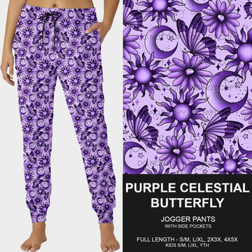 B191 - Preorder Purple Celestial Butterfly Joggers (Closes 11/03. ETA mid Jan.)