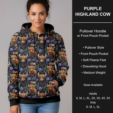 B266 - Preorder Purple Highland Cow Pullover Hoodie (Closes 12/17. ETA late Feb.)
