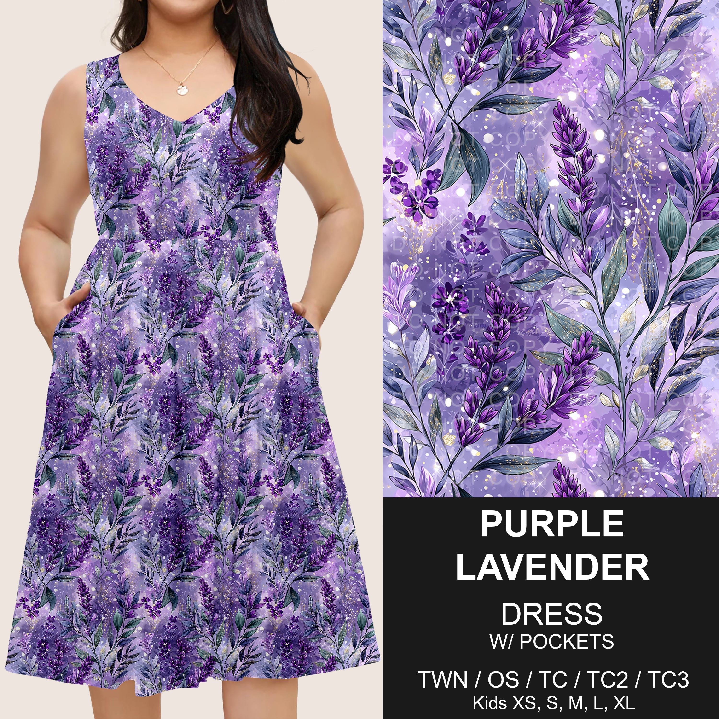 B275 - Preorder Purple Lavender Sleeveless Pocket Dress (Closes 2/25. ETA: early May)