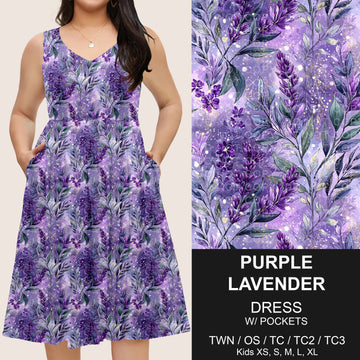 B275 - Preorder Purple Lavender Sleeveless Pocket Dress (Closes 2/25. ETA: early May)