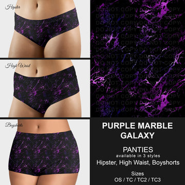 B306 - Preorder Purple Marble Galaxy Panties (Closes 8/07. ETA mid October)