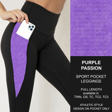 B216 - Preorder Purple Passion Sport Pocket Leggings (Closes 3/09. ETA: late May)