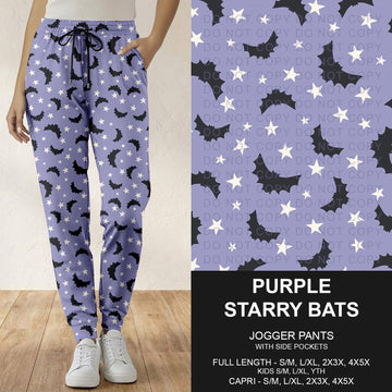 B307 - Preorder Purple Starry Bats Joggers (Closes 8/02. ETA: early Oct.)