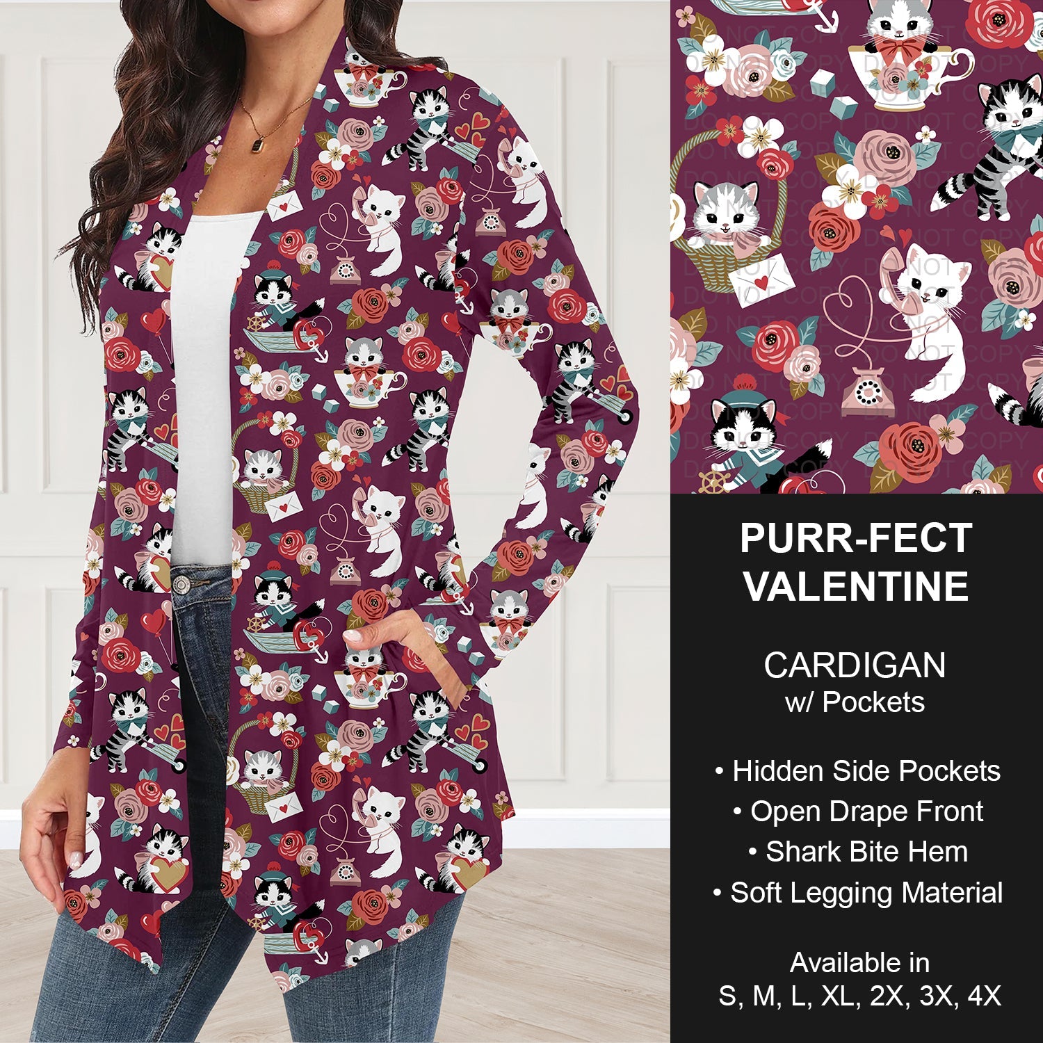 B263 - Preorder Purr-fect Valentine Cardigan w/ Pockets (Closes 11/30. ETA: late Jan.)