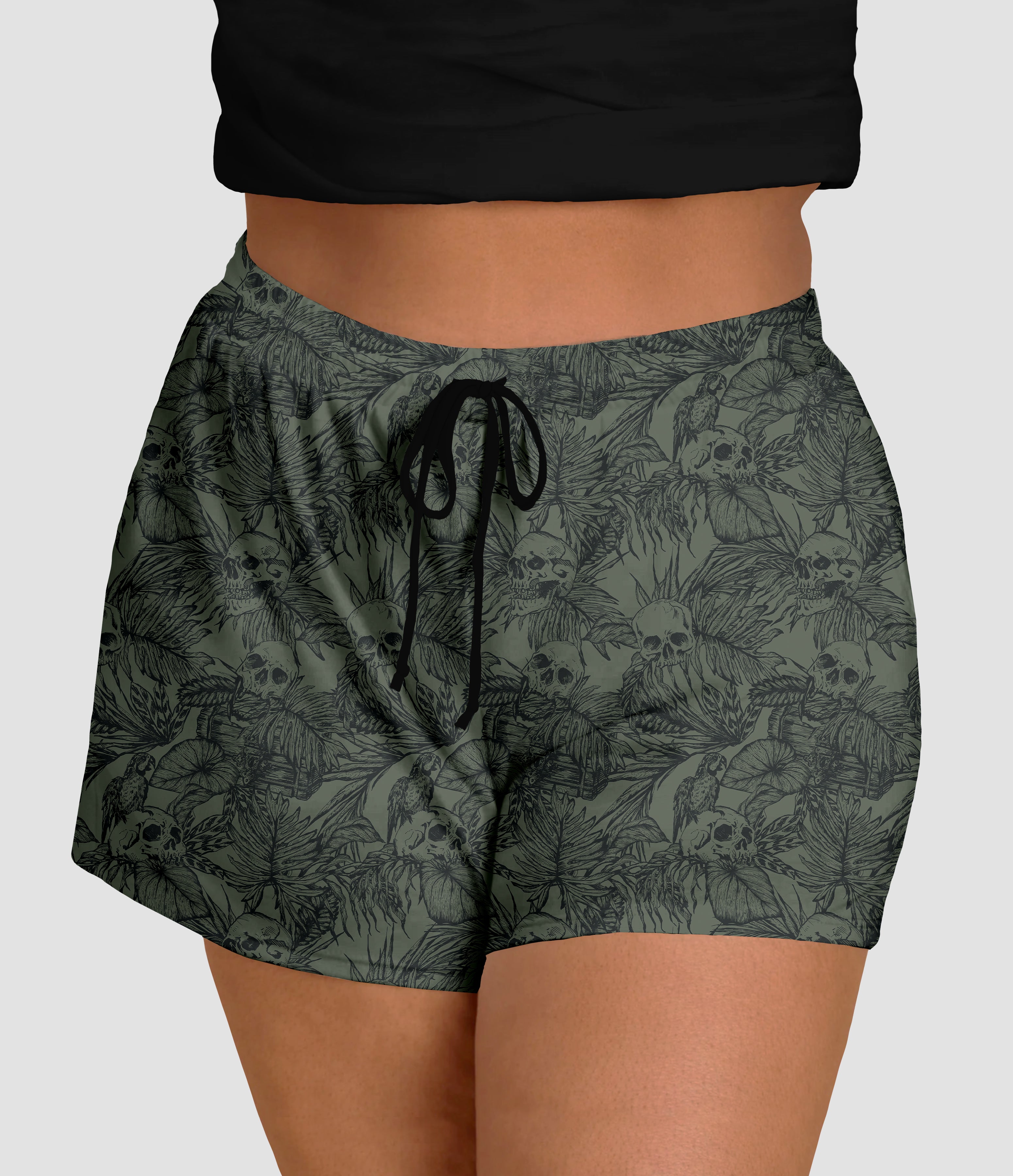 RTS - Palm Skulls Jogger Shorts with Pockets