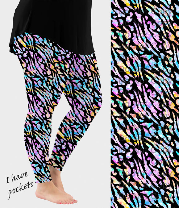 RTS - Pastel Animal Print Leggings w/ Pockets