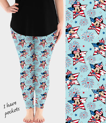 RTS - Patriotic Duo Leggings w/ Pockets