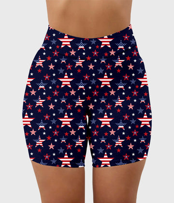 RTS - Patriotic Stars Biker Shorts