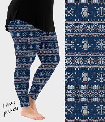 RTS - Penguin Sweater Leggings w/ Pockets