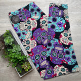 Purple & Teal Sugar Skull Print Soft Leggings