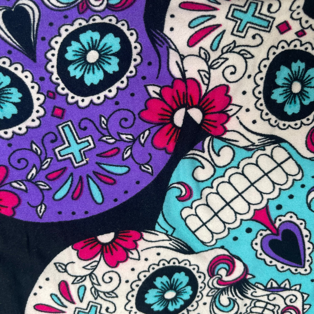 Purple & Teal Sugar Skull Soft Leggings