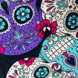 Purple & Teal Sugar Skull Print Soft Leggings