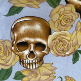 Golden Skull Yellow Rose Print Soft Leggings