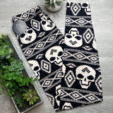 Geometric Tapestry Skull Print Soft Leggings