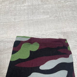 Maroon Green Camo Print Soft Leggings