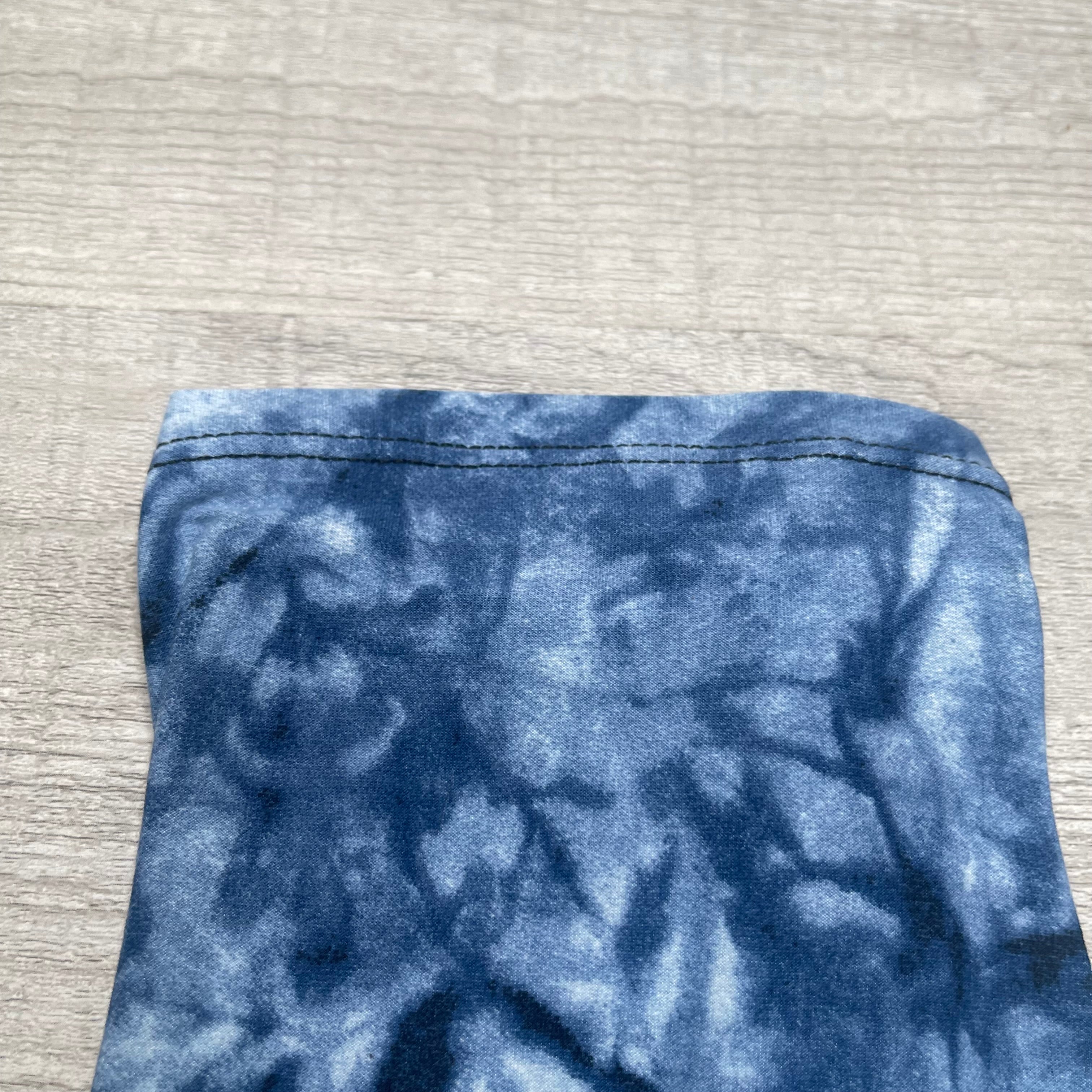 White & Blue Tie Dye Print Leggings