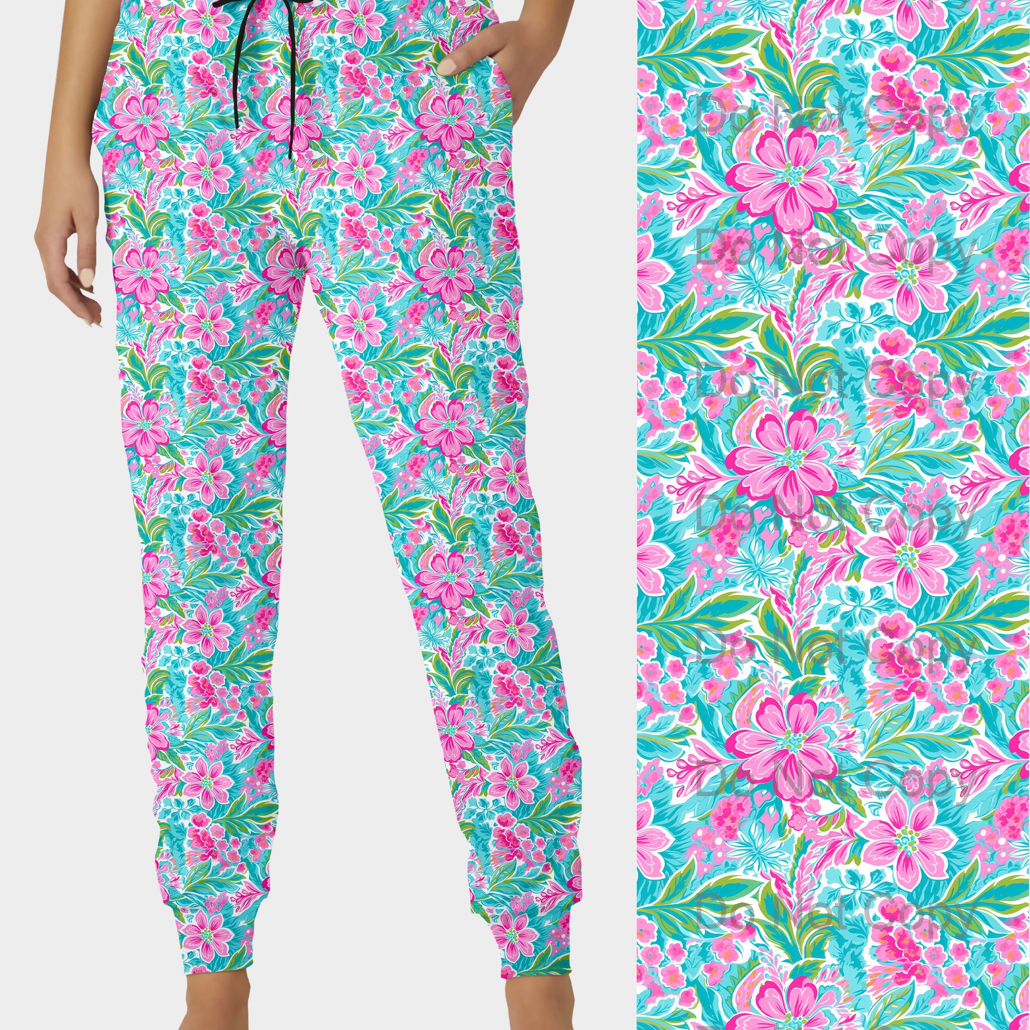 RTS - Pink Flowers Joggers