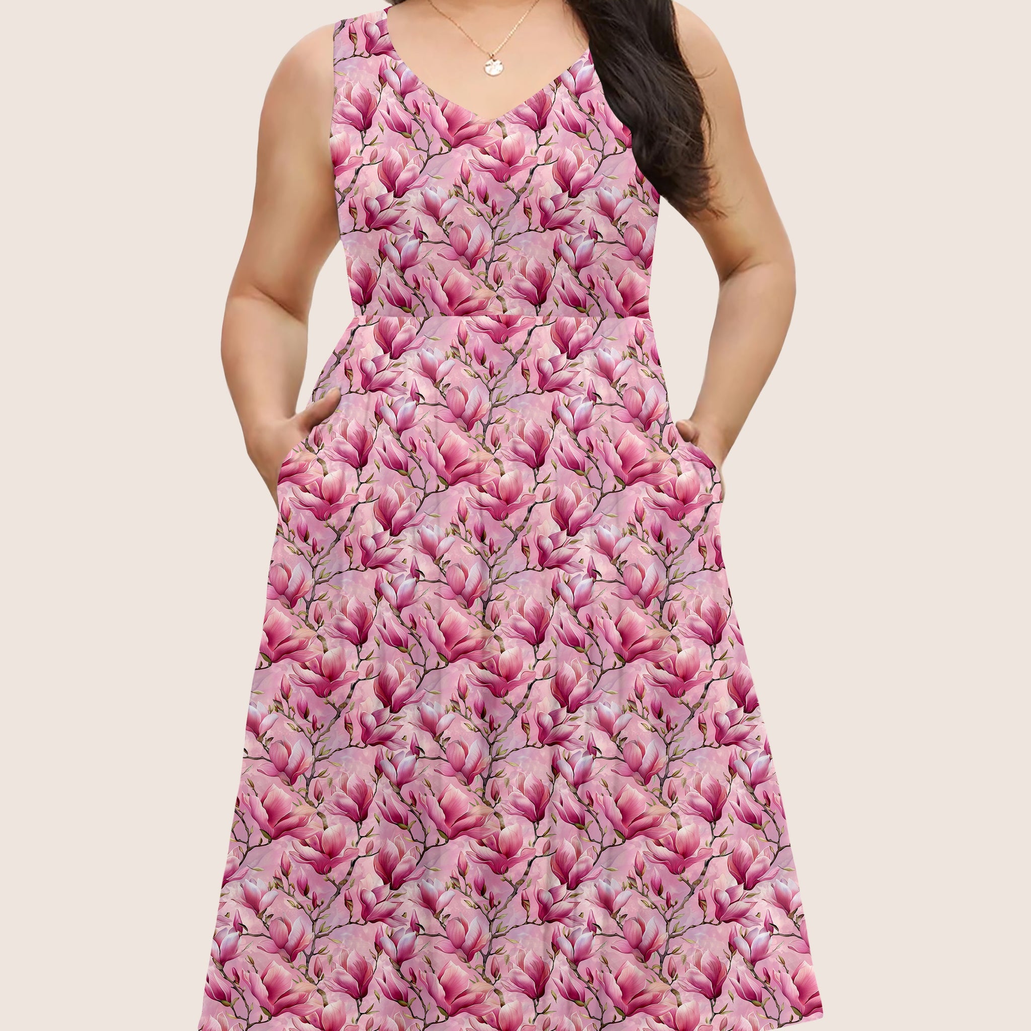 RTS - Pink Magnolias Pocket Dress