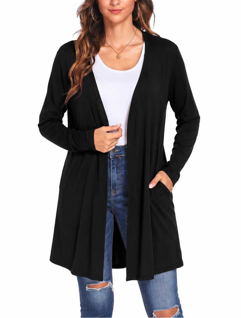 Sweater Cardigan w/ Pockets - knee length