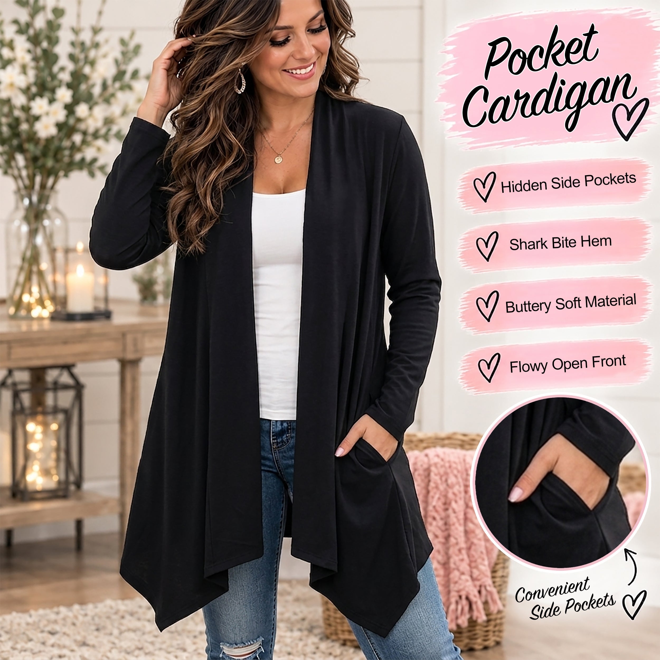 B303 - Preorder Holiday S'mores Cardigan w/ Pockets (Closes 7/26. ETA: early Oct.)