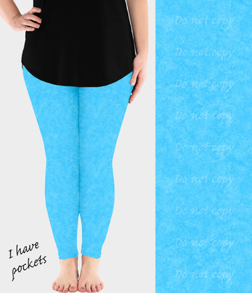 RTS - Poolside Blue Leggings w/ Pockets