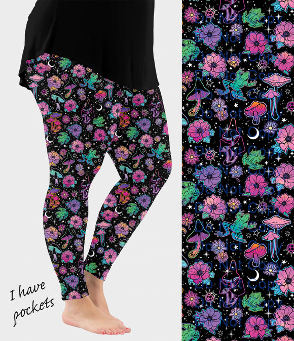 RTS - Psychedelic Frogs Leggings w/ Pockets