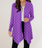 RTS - Purple Check Cardigan w/ Pockets