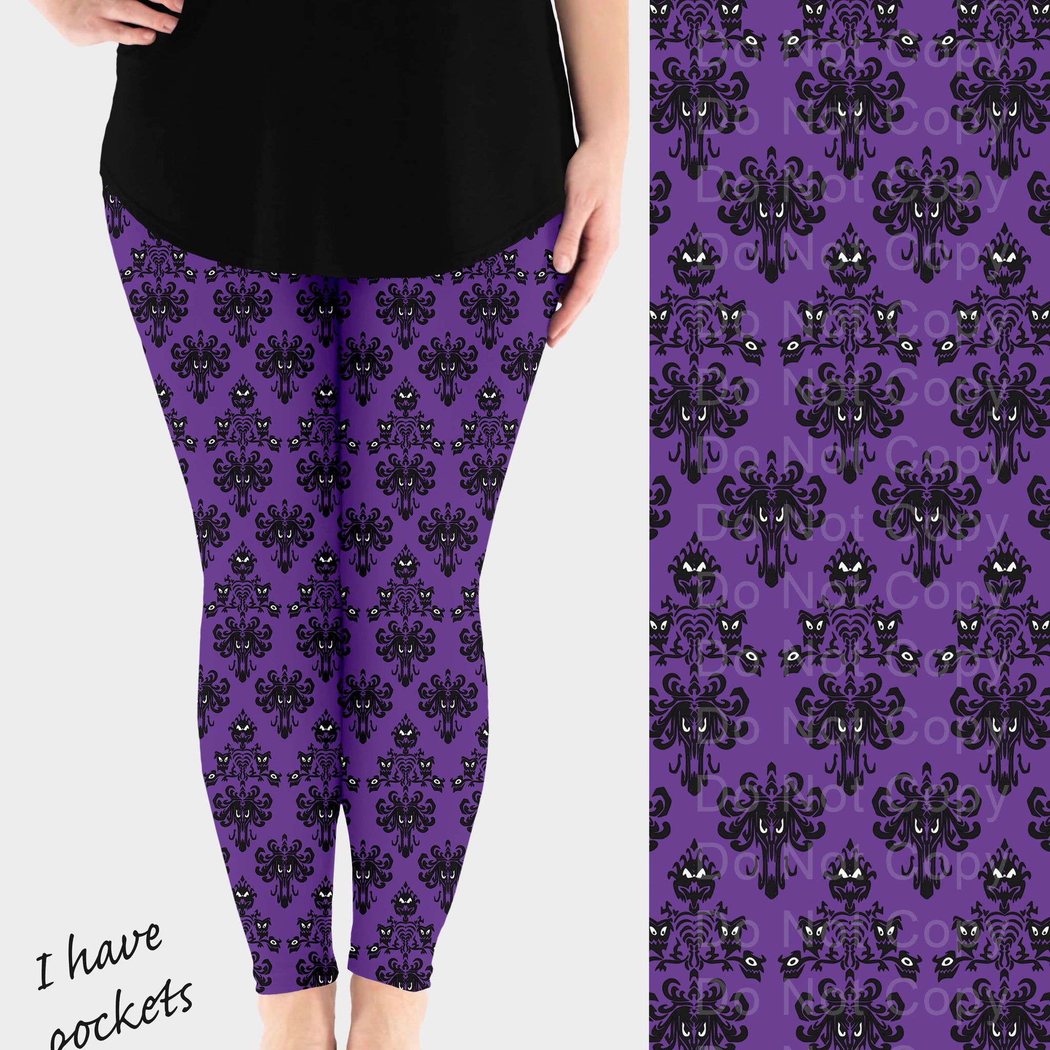 RTS - Purple Haunt Leggings w/ Pockets