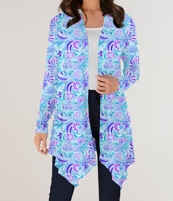 RTS - Purple Paisley Cardigan w/ Pockets