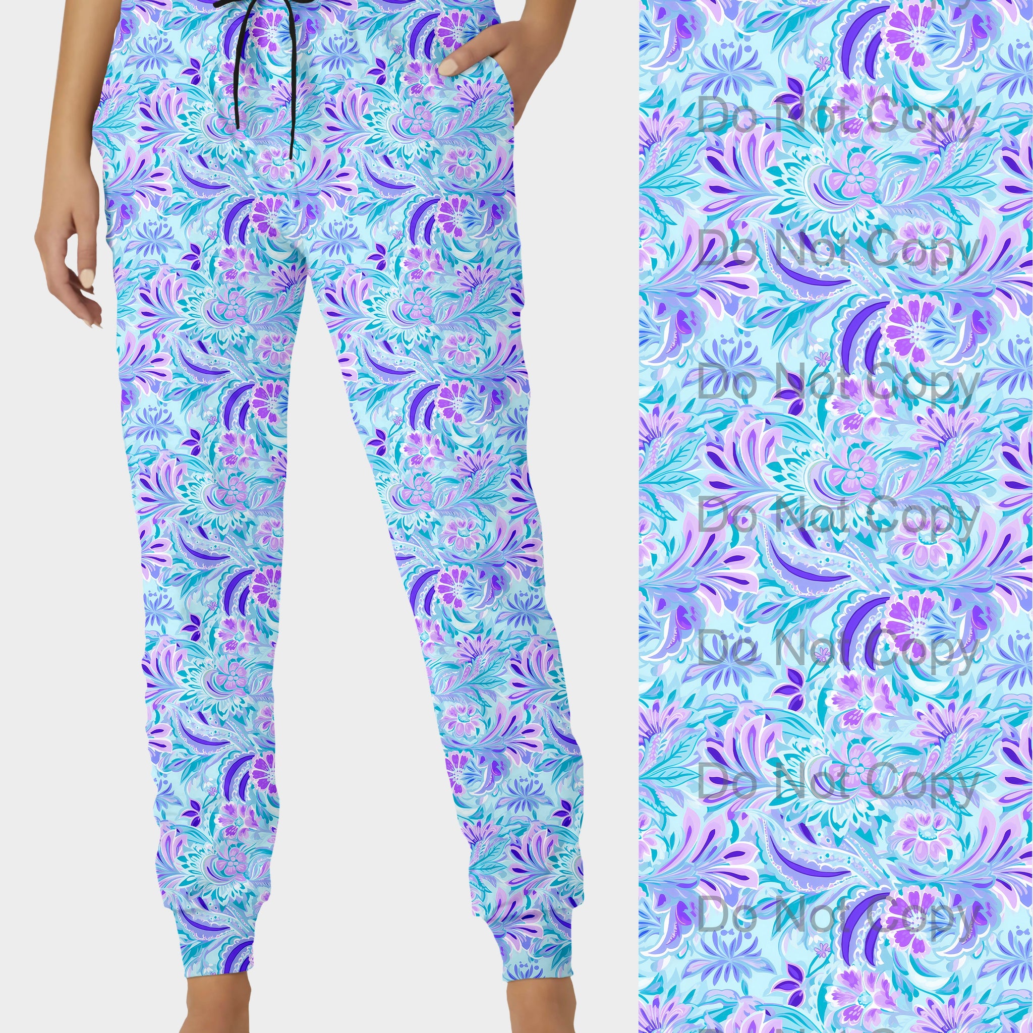 RTS - Purple Paisley Joggers