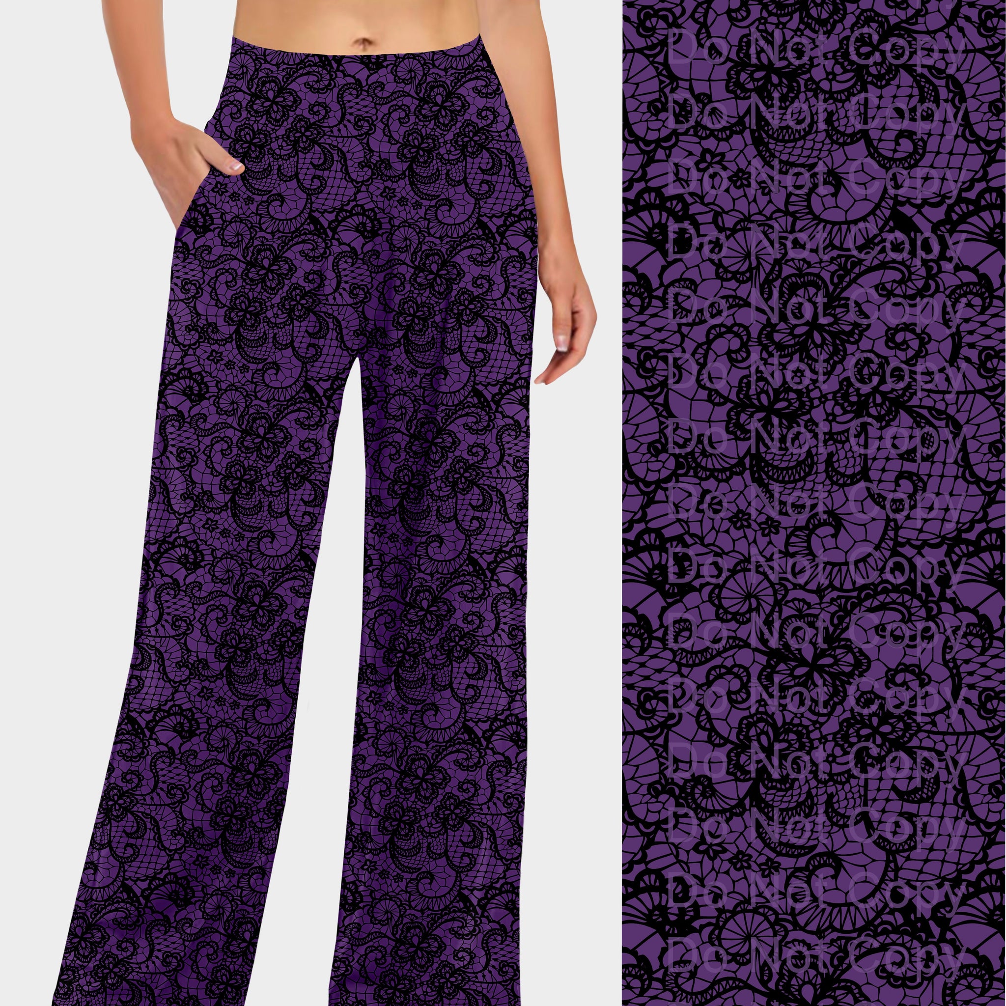 RTS - Purple Floral Lace Lounge Pants