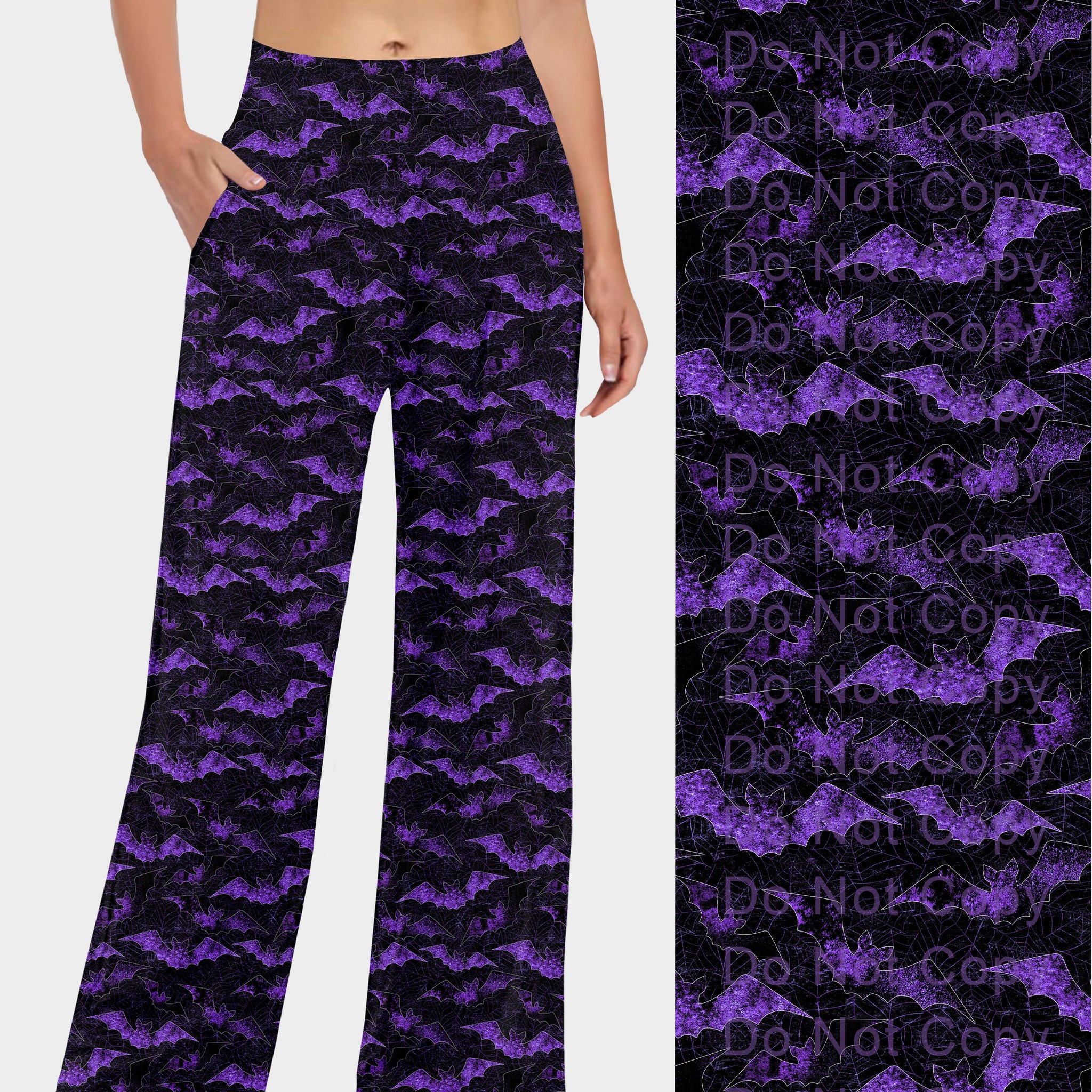 RTS - Purple Grunge Bats Lounge Pants