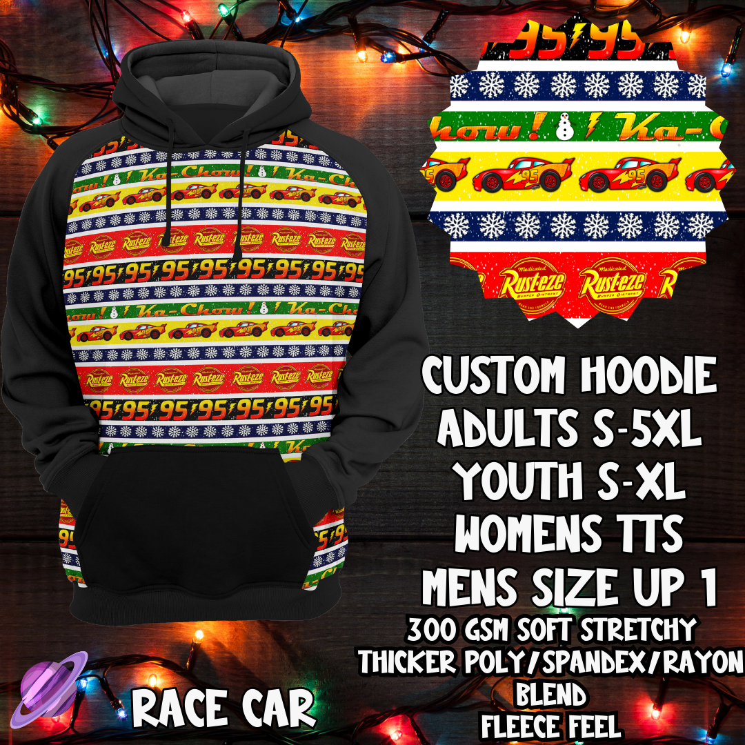 RACE CAR  - CUSTOM HOODIE - XMAS SWEATER RUN CLOSING 10/30