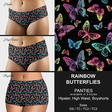 B306 - Preorder Rainbow Butterflies Panties (Closes 8/07. ETA mid October)
