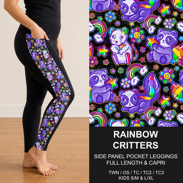 B300 - Preorder Rainbow Critters Side Panel Pocket Leggings (Closes 7/15. ETA: mid Sept.)
