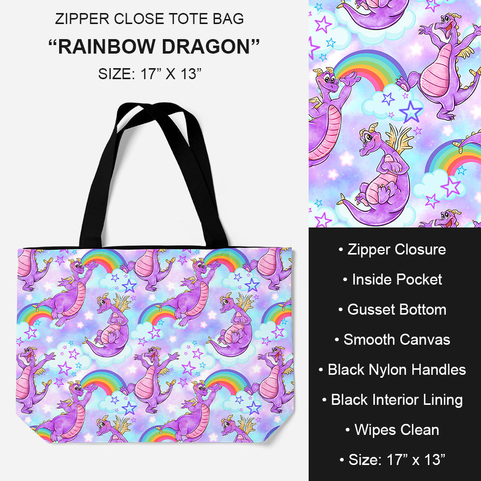 B195 - Preorder Rainbow Dragon Tote Bag (Closes 11/19. ETA: late Jan.)