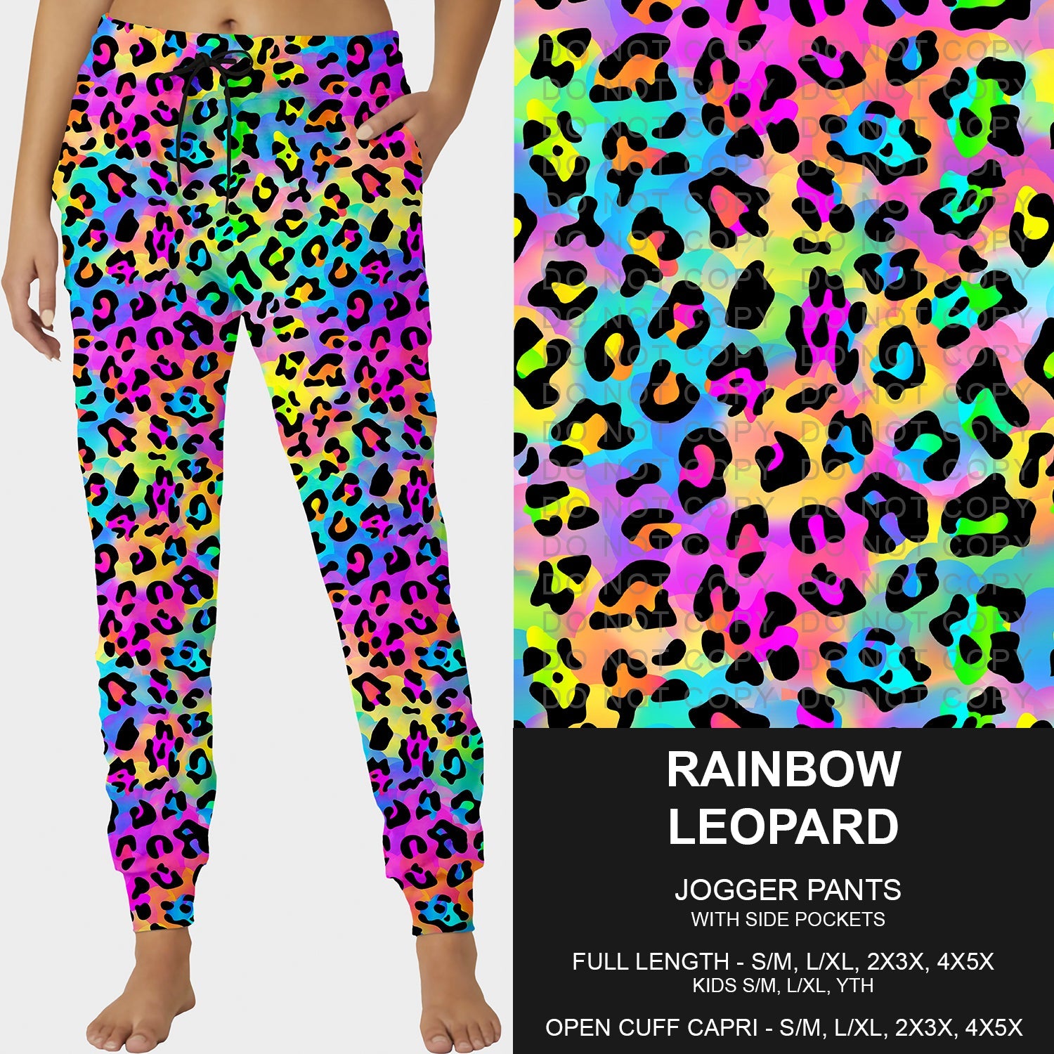 B228- Preorder Rainbow Leopard Joggers (Closes 5/11. ETA: late July)