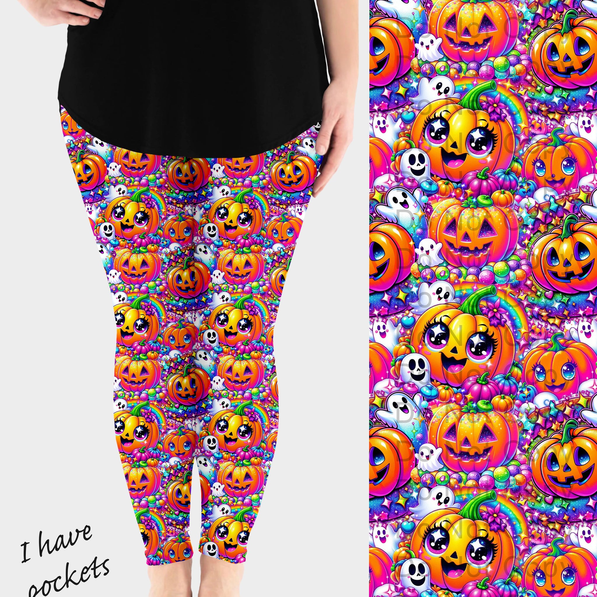 RTS - Rainbow Pumpkins Leggings w/ Pockets