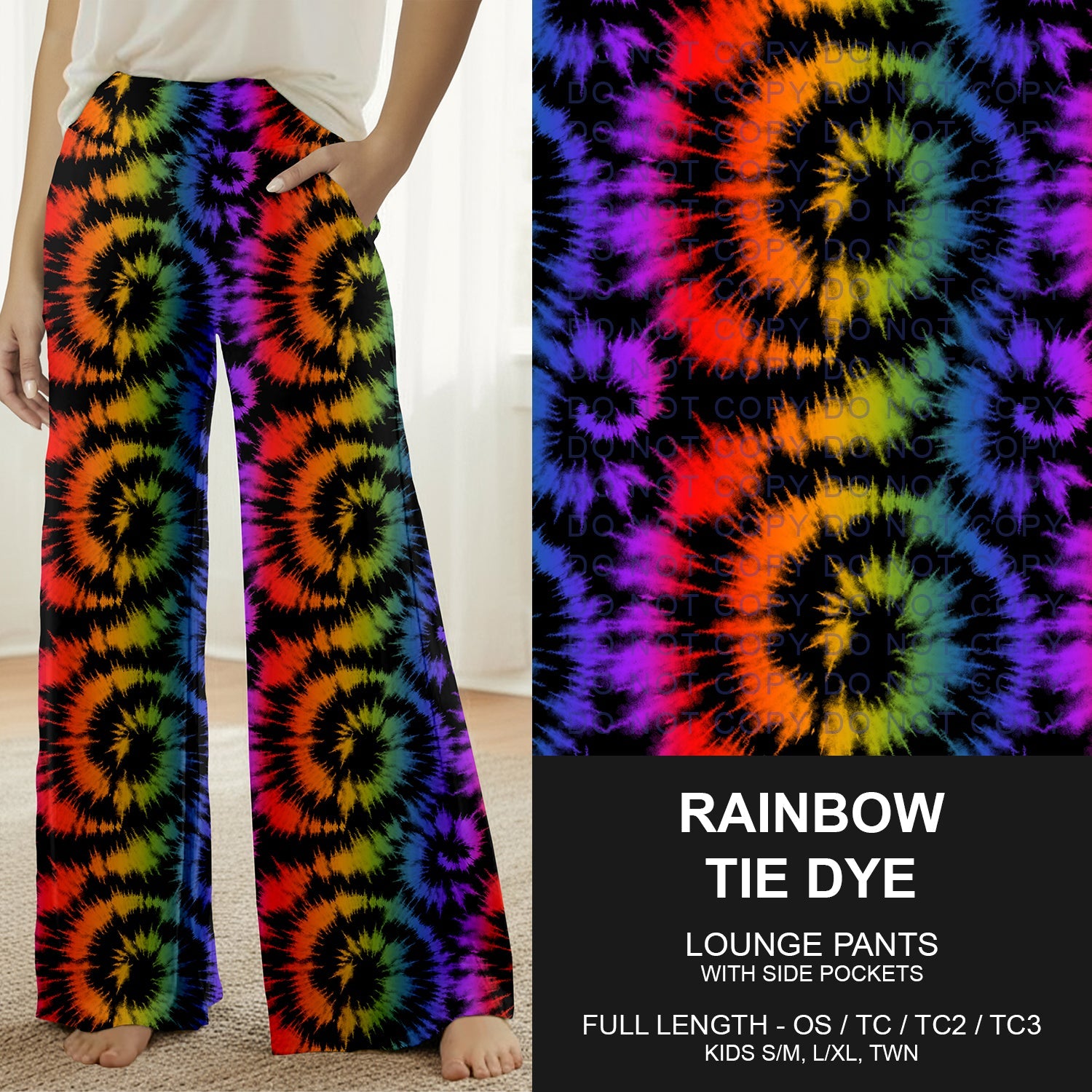 B269 - Preorder Rainbow Tie Dye Lounge Pants (Closes 12/28. ETA early March)