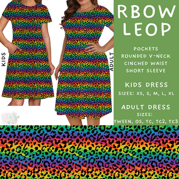 Batch #274 - Fun Run 7 - Closes 1/22 - ETA late March - Rbow Leop Adult & Kids Dresses