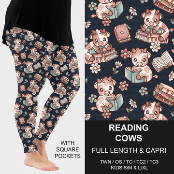 B267 - Preorder Reading Cows Leggings w/ Pockets (Closes 12/21. ETA: late Feb.)