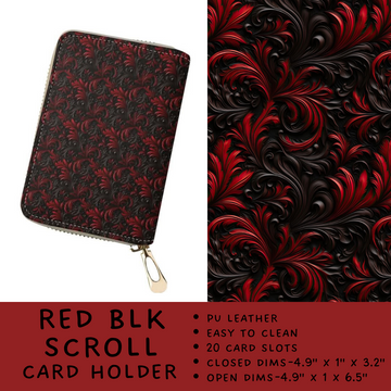 Batch #265 - Card Holders & Foldable Wallets - Closes 1/1 - ETA mid Feb - Red Blk Scroll Card Holder