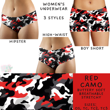 Batch #244 - Comfortable Underwear 2 - Closes 11/27 - ETA mid/late Jan - Red Camo Women's Underwear