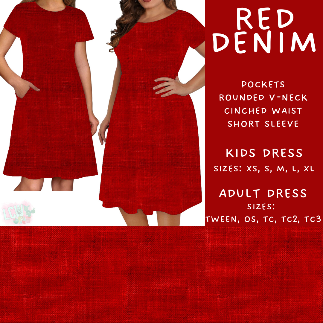Batch #481 - Colorful Denim - Closes 1/26 - ETA late March - Red Denim Adult & Kids Dresses