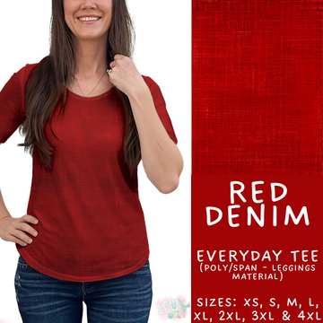 Batch #481 - Colorful Denim - Closes 1/26 - ETA late March - Red Denim Everyday Tee